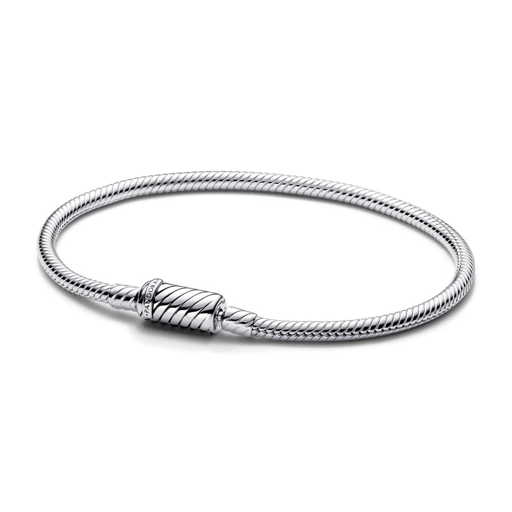 Pandora Moments bīdāmas, magnētiskas aizdares čūskas raksta ķēdītes rokassprādze