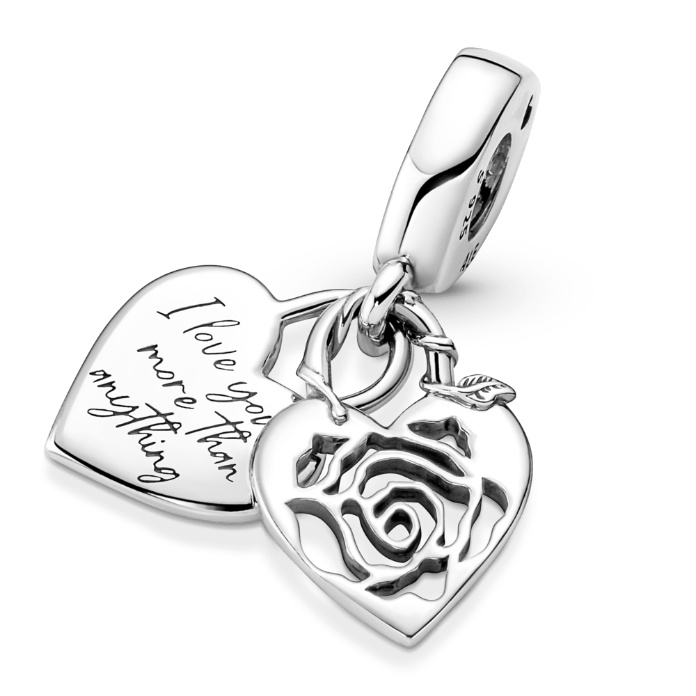 Piekarināmais rozā sirsniņas un slēdzenes amulets