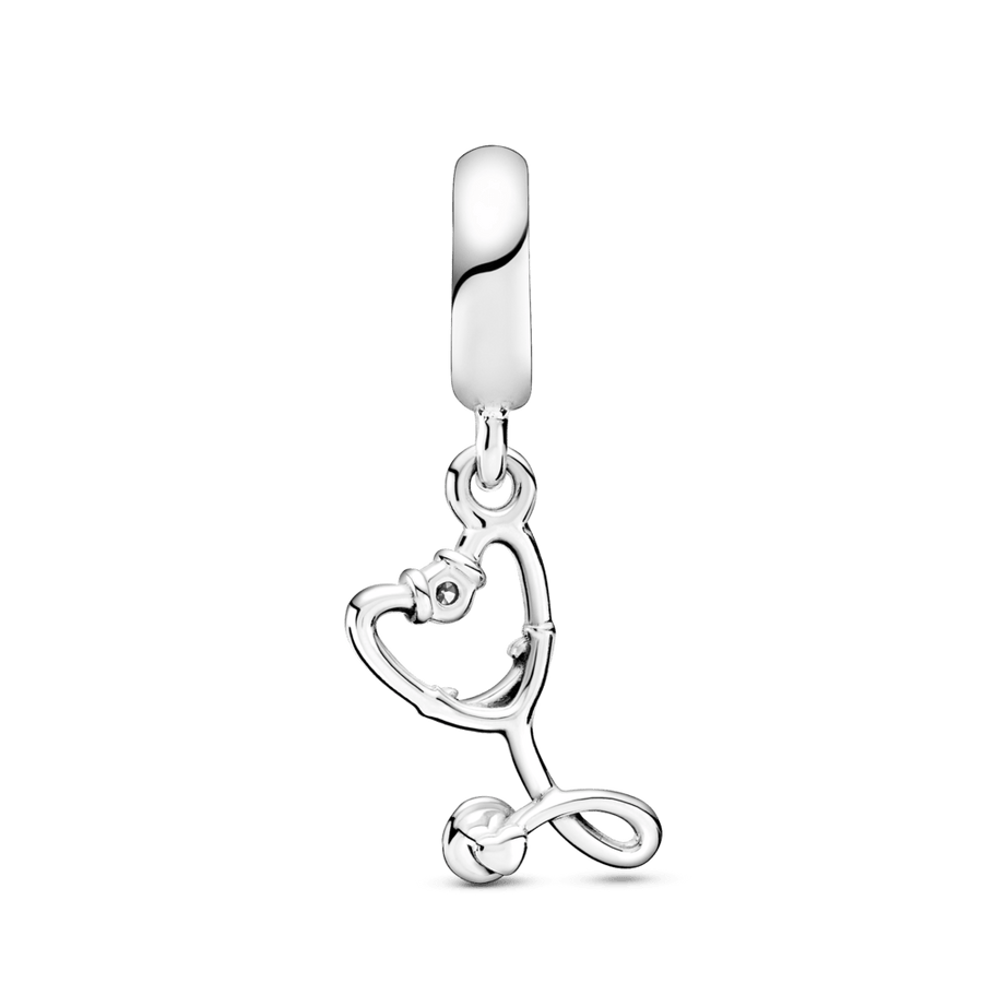 Piekarināmais amulets ar stetoskopa un sirds motīvu