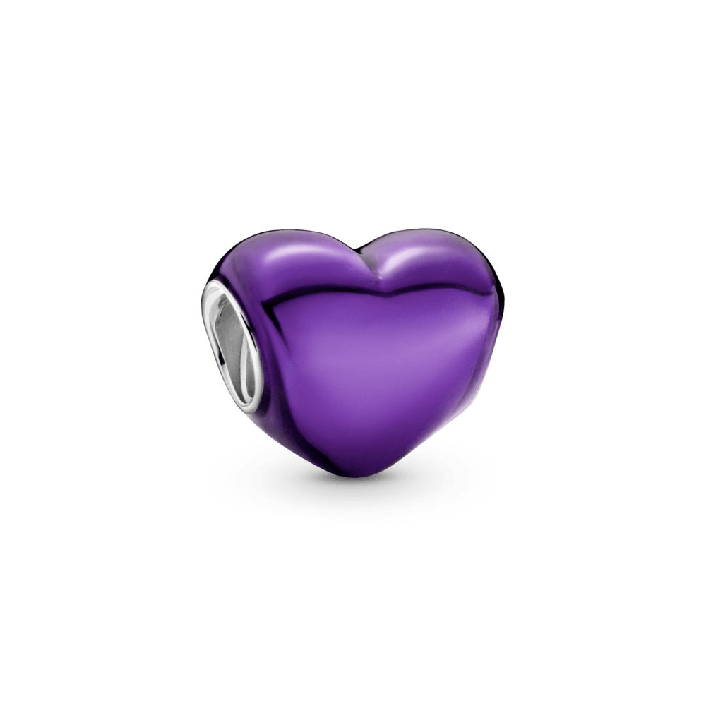 Metāliskais sirsniņamulets violetā krāsā
