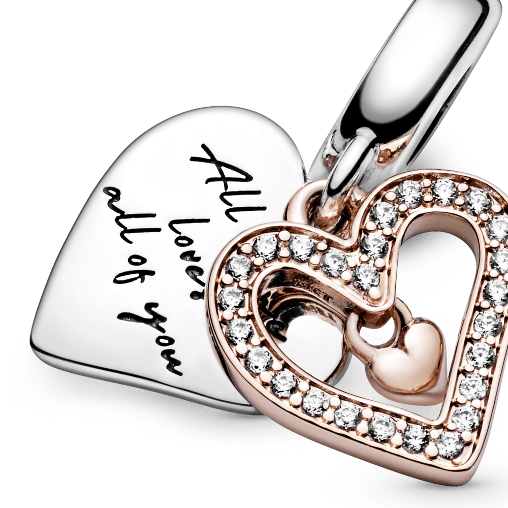 Mirdzošs iekarināmais amulets sirsniņas zīmējuma formā